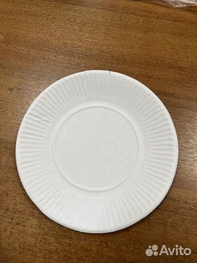 Тарелка картон белая d-170mm