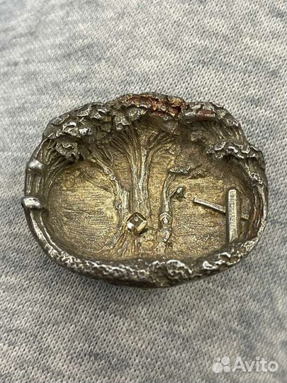 Антикварная брошь,брильянт,золото,серебро