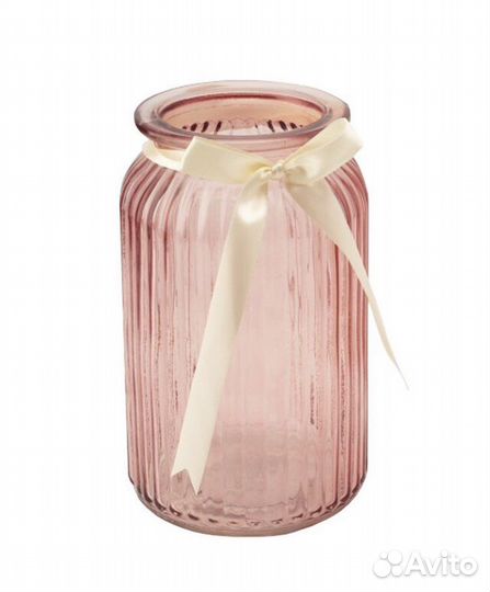 Ваза atmosphere rib 18,5см розовое стекло