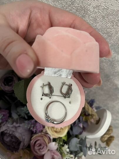 Серьги кольца серебро