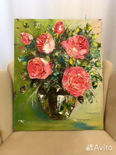 «Букет роз» картина масло холст