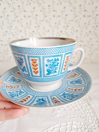Большая чайная пара лфз Изразец, СССР