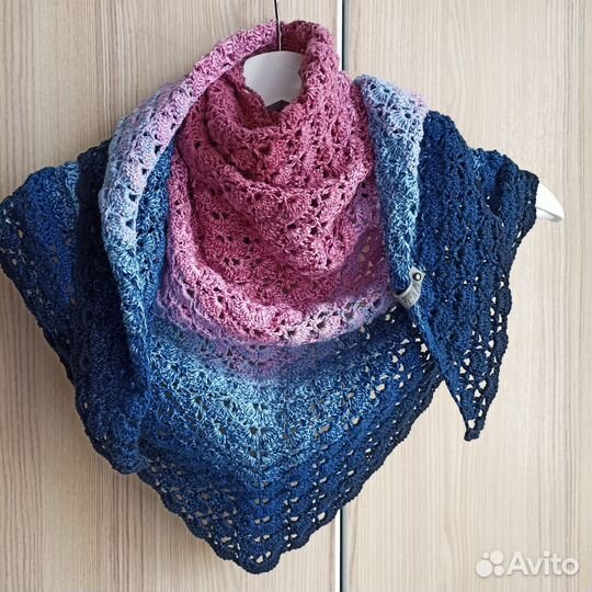 Бактус шарф вязаный ручная работа