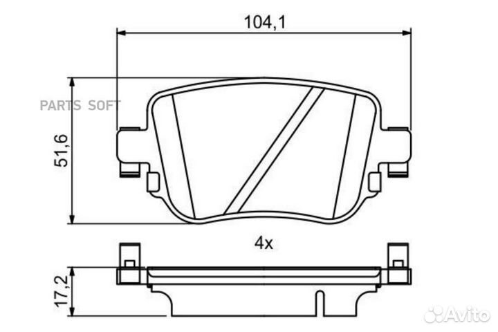 Bosch 0986494797 Колодки тормозные дисковые зад
