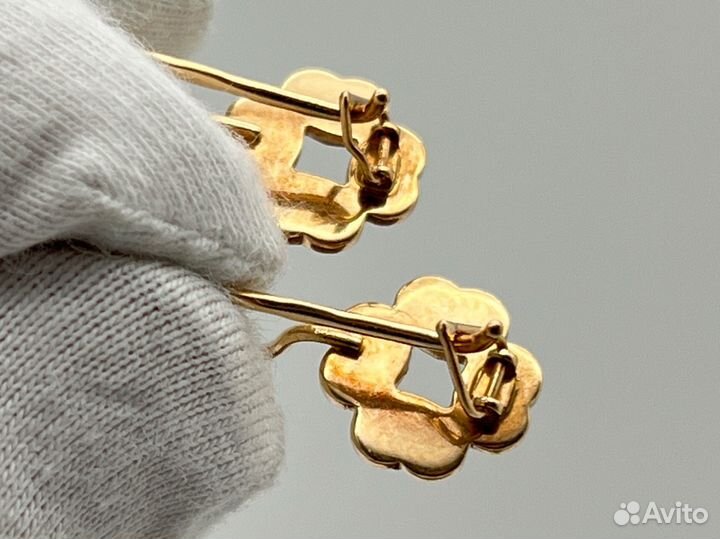 Золотые серьги 583 пробы СССР 2.91 гр
