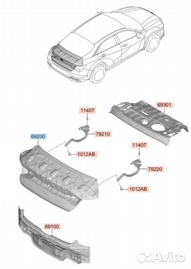 Крышка багажника Hyundai Avante CN7 G4FM 2021