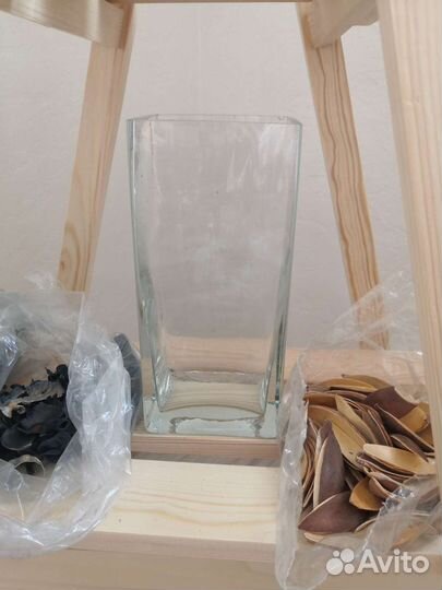 Хрустальная лодочка, ваза Икеа + сухоцвет