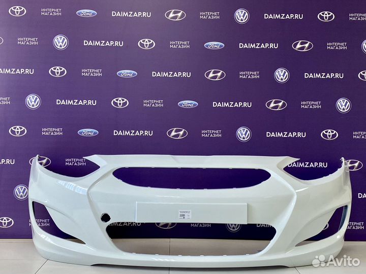 Бампер Передний Хендай Солярис 2011 Белый