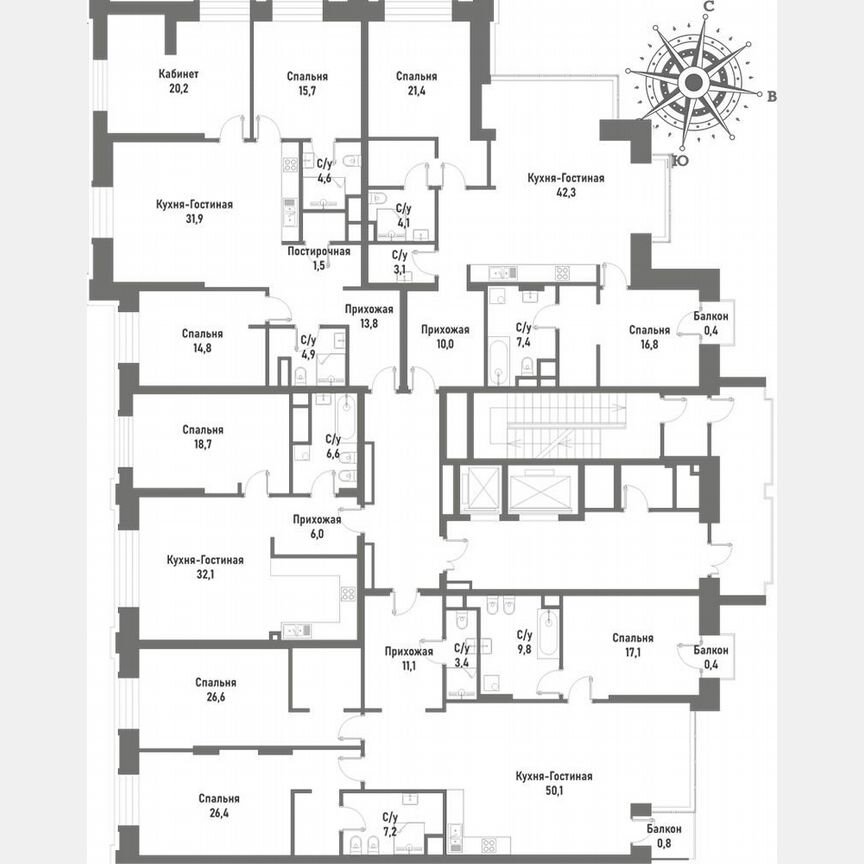 1-к. квартира, 63,4 м², 3/15 эт.
