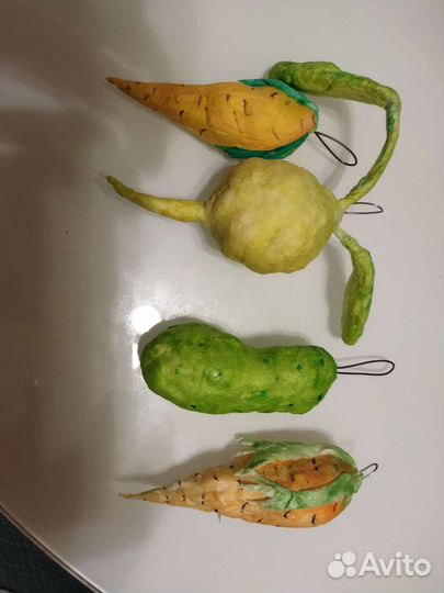 Ватные елочные игрушки набор