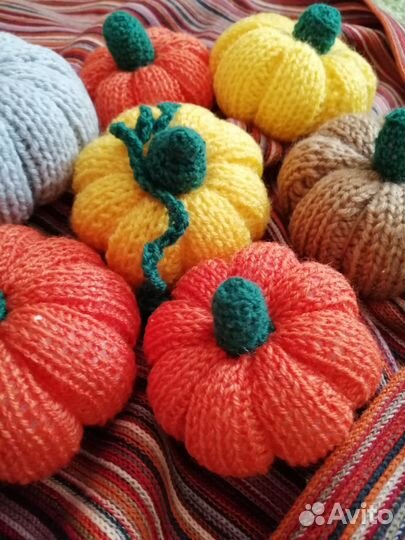 Вязаная тыква декор