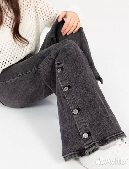 Джинсы палаццо широкие для девочки (Арт.64309)