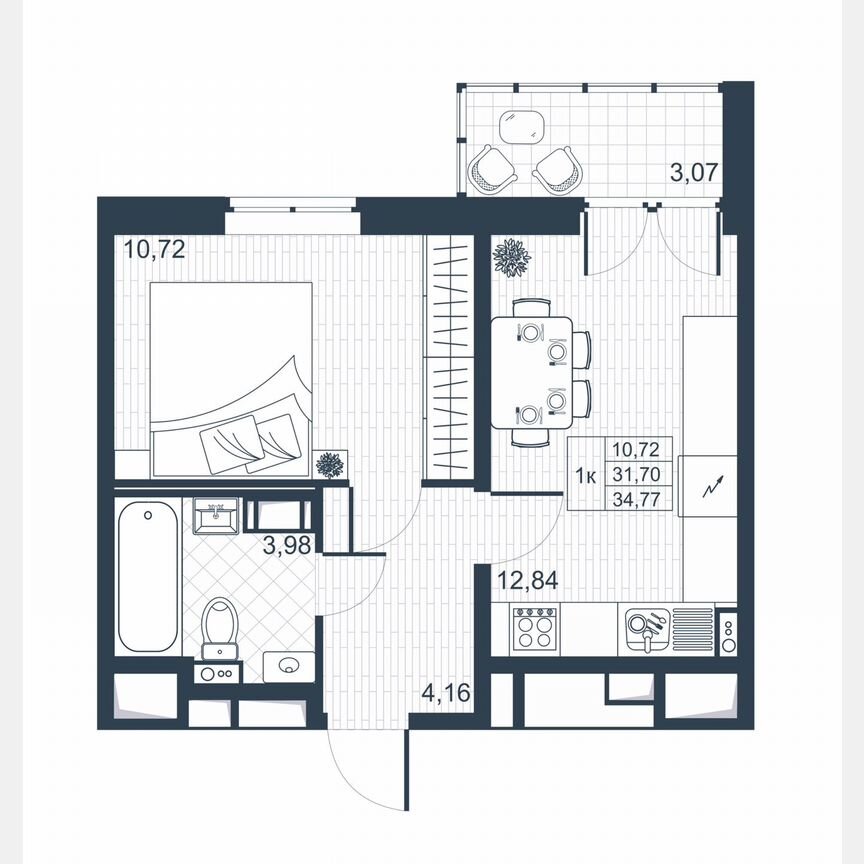1-к. квартира, 33,2 м², 7/8 эт.