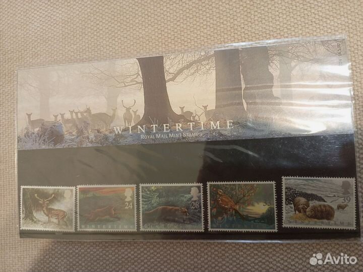 Марки почтовые. Животные лесов Британии