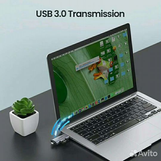 OTG Картридер USB 3.0/ Type-C. Ugreen. Новый