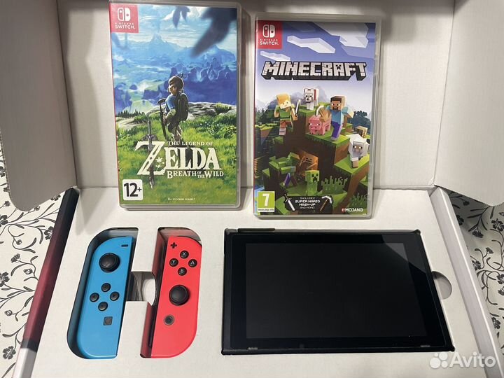 Игровая приставка nintendo switch + две игры