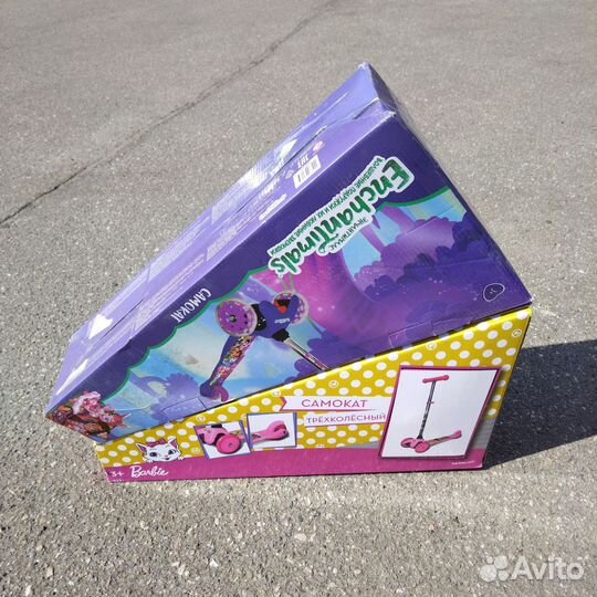 Детский самокат для девочки 3+ Barbie, новый