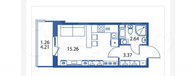Квартира-студия, 23,5 м², 4/24 эт.