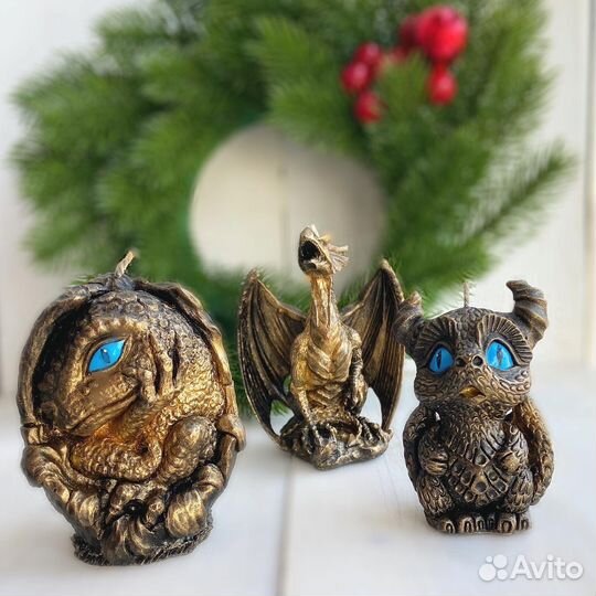 Дракончик 2024 свеча ручной работы