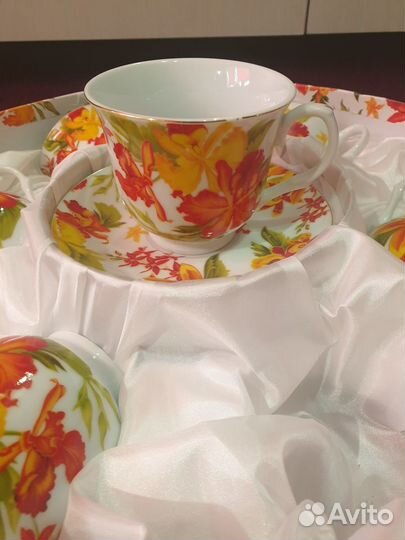 Чайный сервиз на 6 персон, фарфор