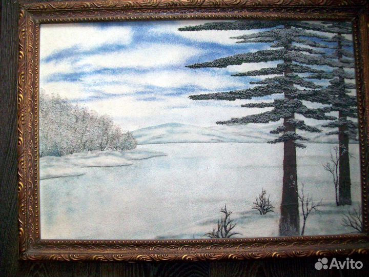 Картина из каменной крошки СССР 1980е Раритет