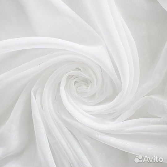 Тюль вуаль с тиснением бабочки 500х260 см, белый