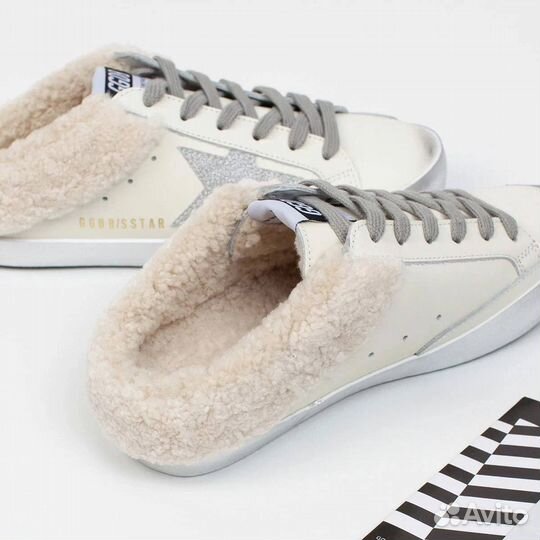 Кроссовки Мюли на меху Golden Goose