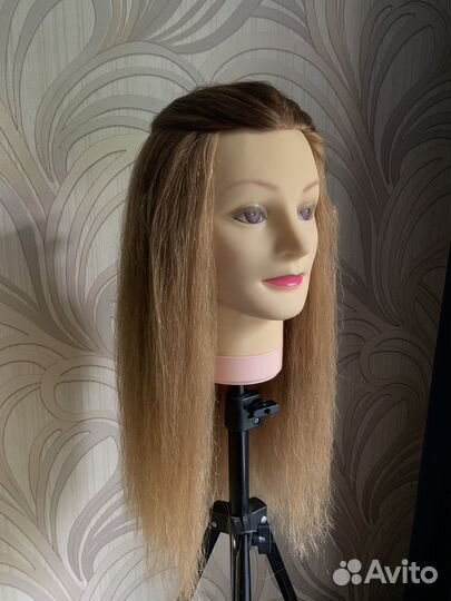 Голова манекен с натуральными волосами