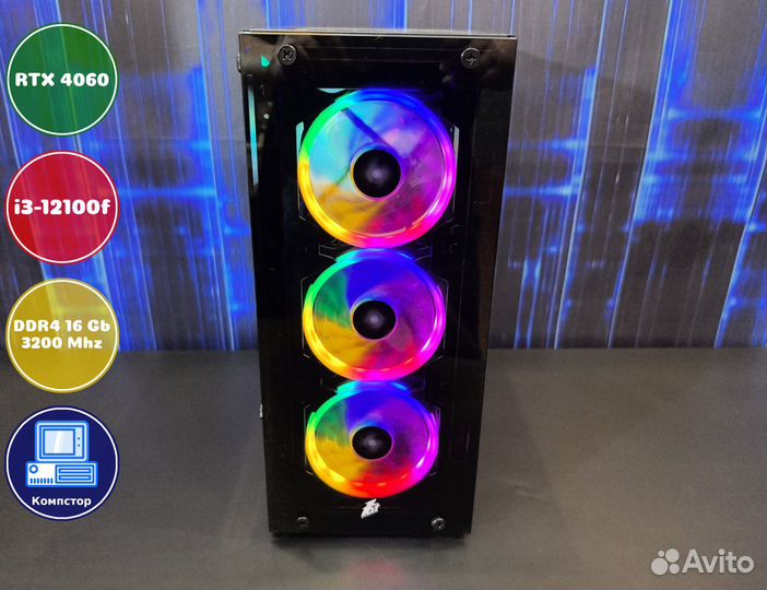 Мощный пк 2024 i3-RTX4060-16DDR4-QZH6593718024-H610