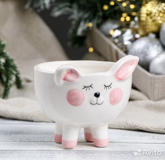 Кашпо «зайчик», ваза, подарок
