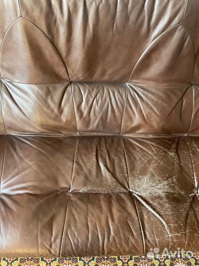 Кожаный голландский диван, дуб