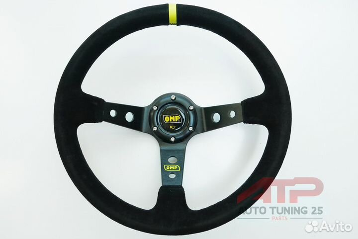 Руль OMP style - с выносом - 350мм (замша/черная с