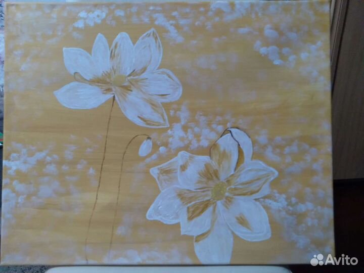 Картина акрилом.Цветы