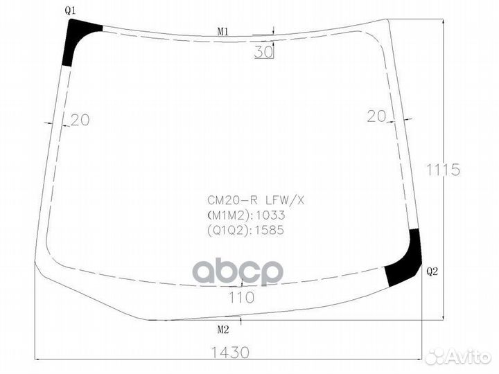 Стекло лобовое Toyota Ipsum (ACM20) 01-09 CM20-R