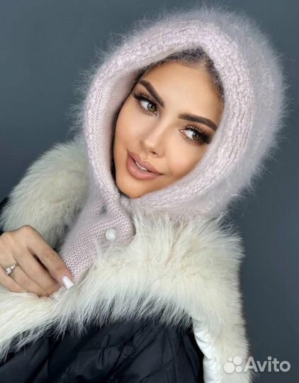 Капор двойной на кнопках /Ангора