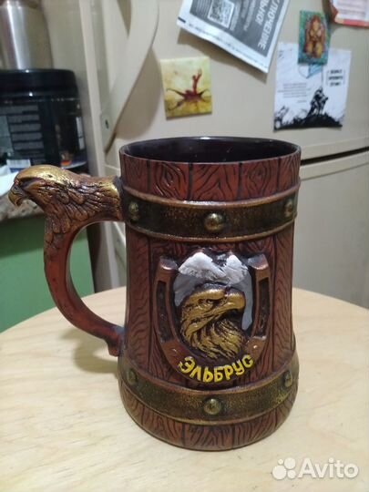 Кружка пивная глиняная Эльбрус