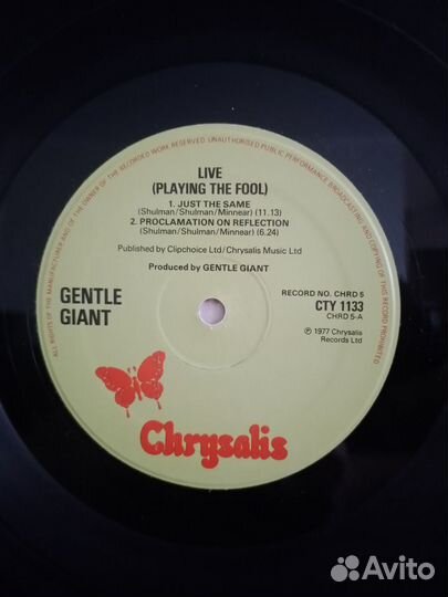 Gentle Giant - Playing The Fool, 1977, LP