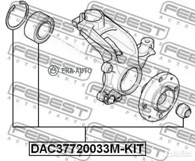 Febest DAC37720033M-KIT Подшипник ступичный передн