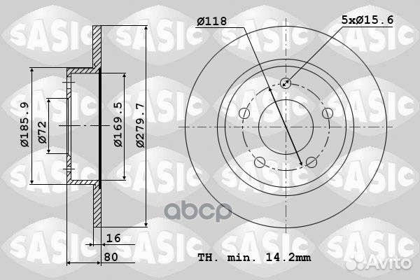Тормозной диск 6100021 Sasic