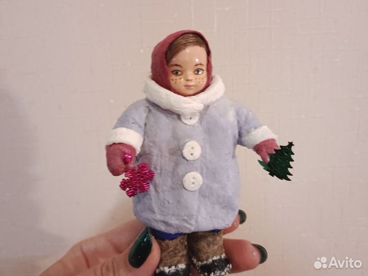 Новогодняя ватная елочная игрушка