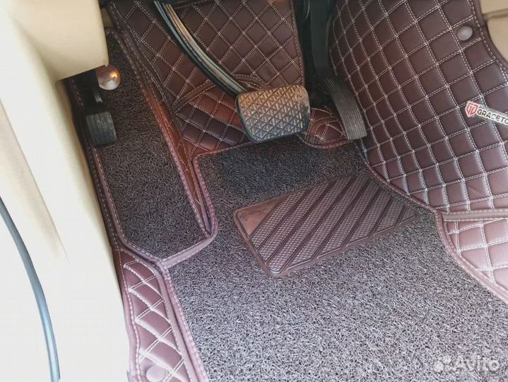 3д коврики из экокожи в салон авто с бортами