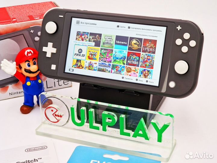 Nintendo Switch Lite Gray + прошитый + 128Gb игр