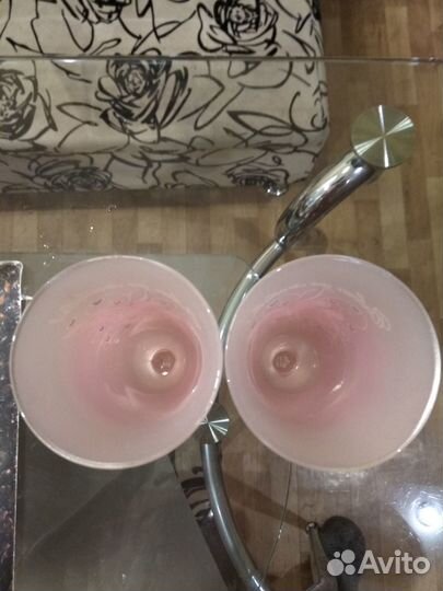 Свадебные фужеры розовые хрусталь 2 штуки