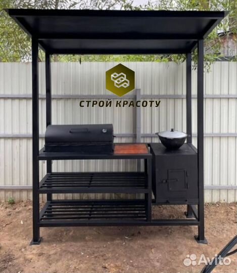 Мангалы в стиле лофт с крышей