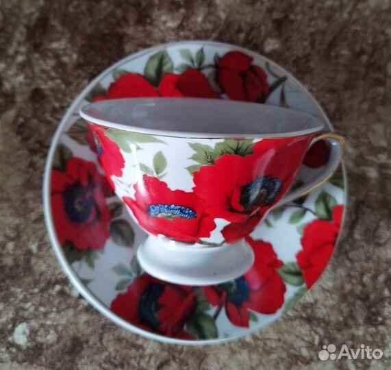 Чайная кружка с блюдцем