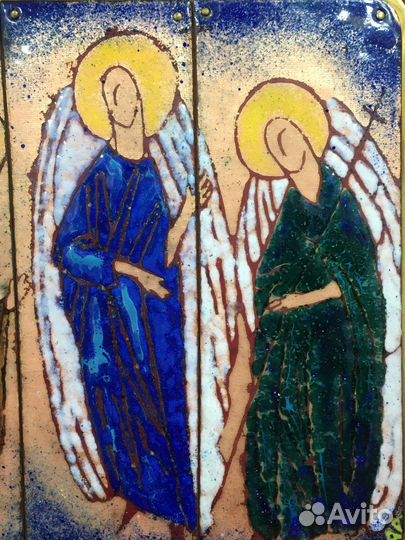 Картина Святая Троица ювелирная эмаль А.Авдеев