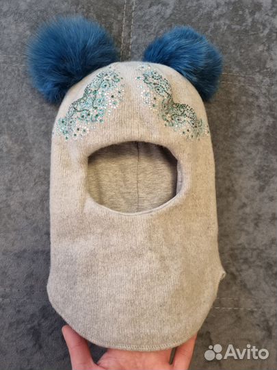 Шапка шлем для девочки 50 52