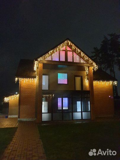 Новогоднее Оформление Световыми Гирляндами Бахрома