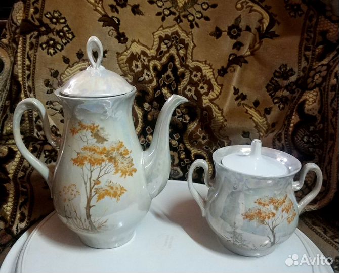 Кофейник и сахарница фарфор из СССР