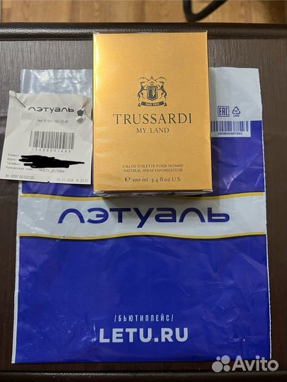 Trussardi my land 100мл оригинал